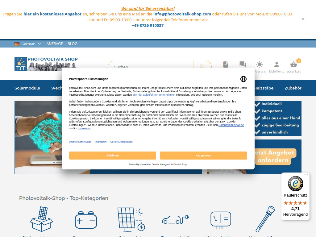 Website von TST Solarstrom OHG in Schönau