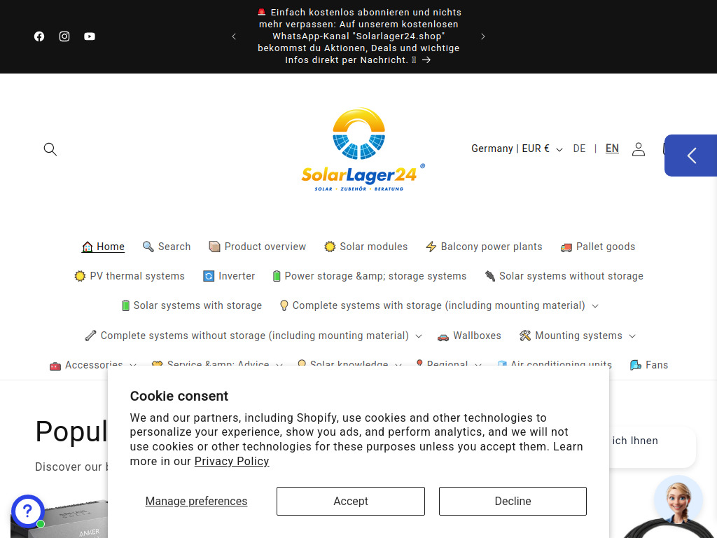 Website von Solarlager24