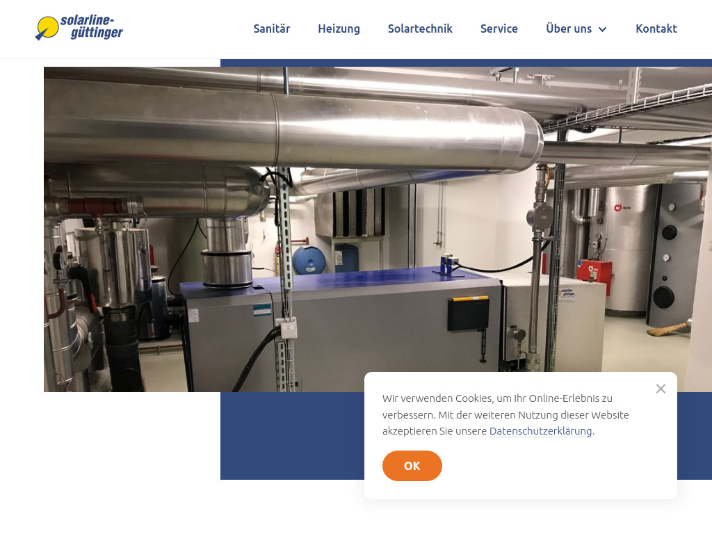 Website von Solarline-Güttinger AG in Zürich