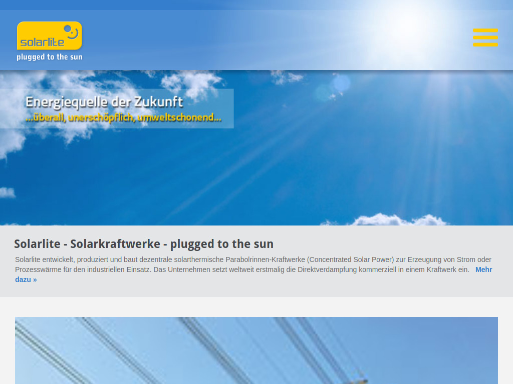 Website von Solarlite Beteiligungs UG in Bentwisch