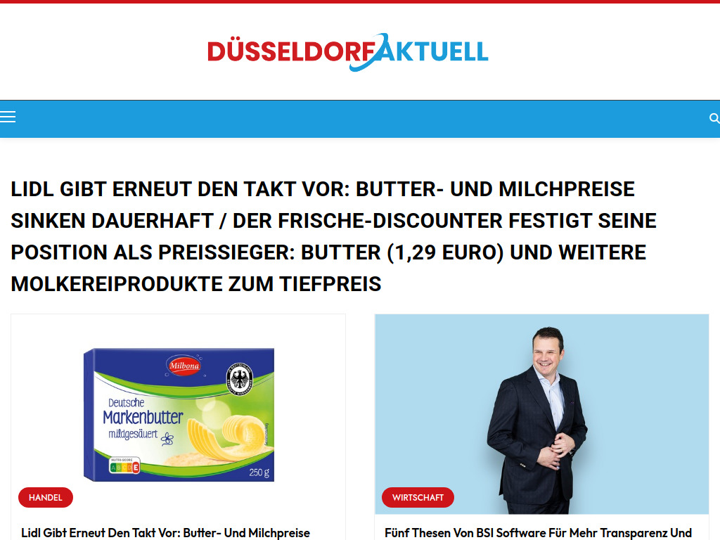 Website von Düsseldorf Aktuell -