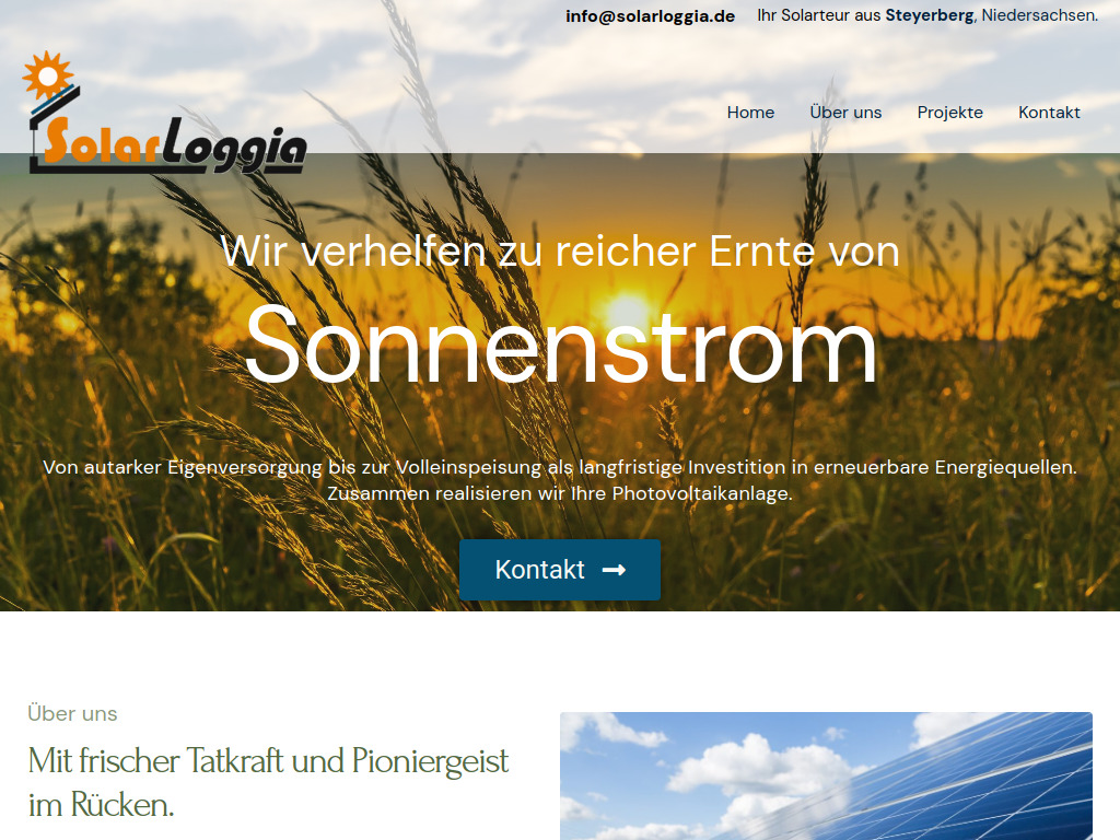 Website von SolarLoggia GbR in Steyerberg