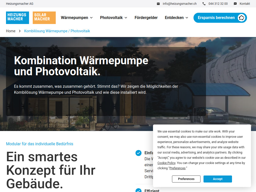 Website von Heizungsmacher AG in Basel