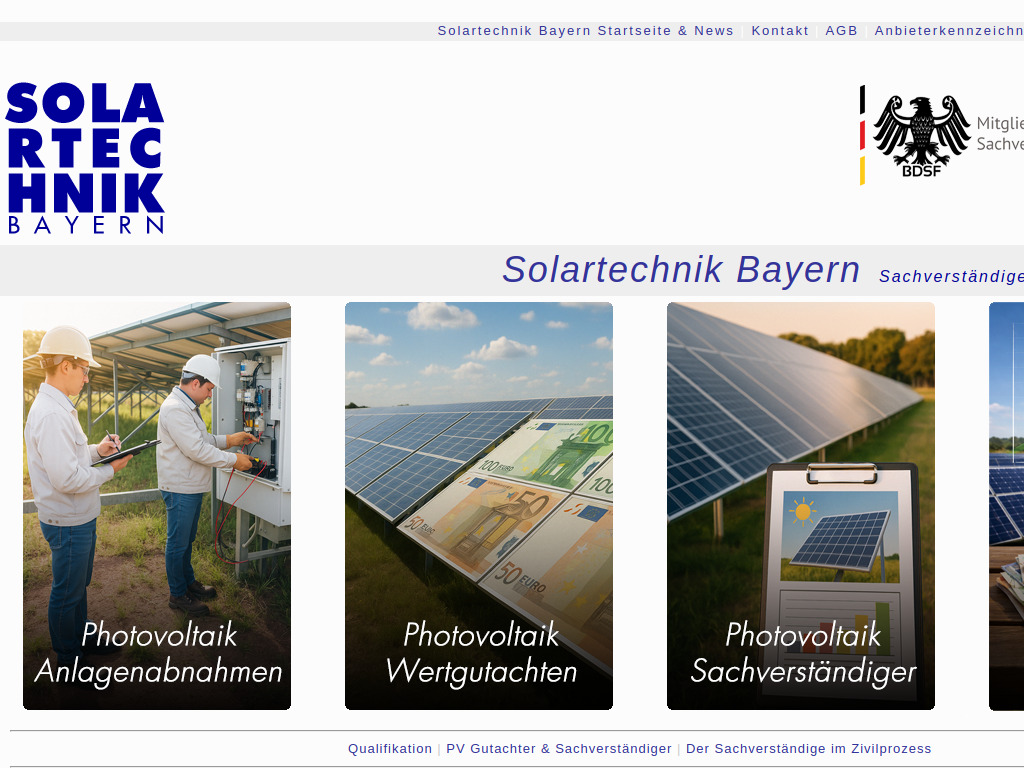 Website von Solartechnik Bayern in Mobil