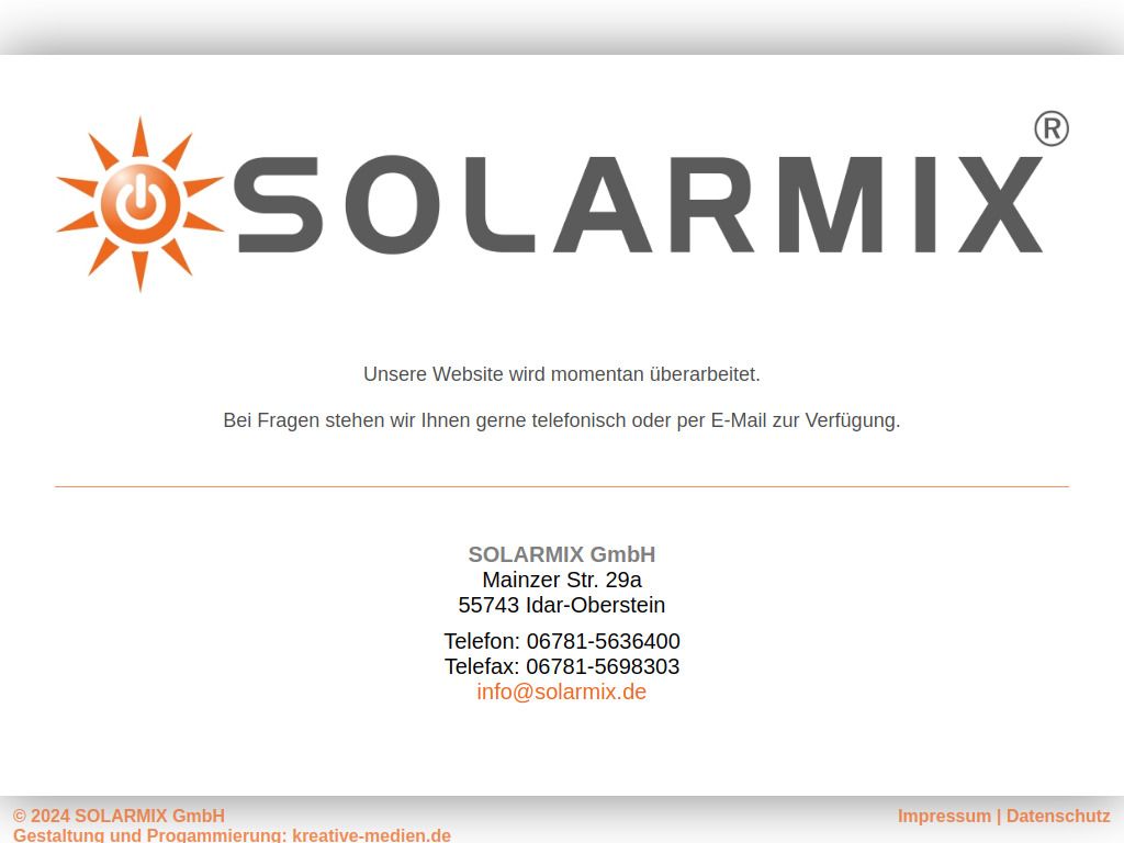 Website von SOLARMIX GmbH in Idar-Oberstein
