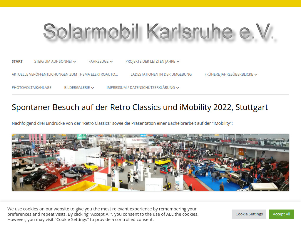 Website von Solarmobil Karlsruhe e.V. in Karlsruhe