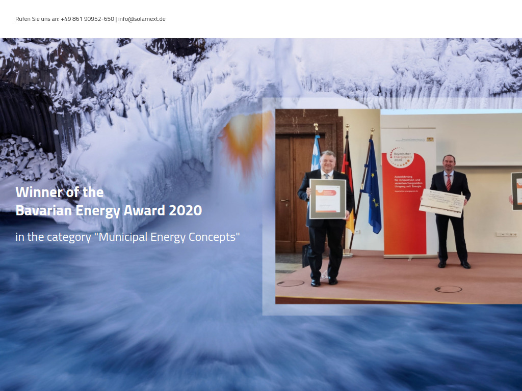 Website von Solar Next AG in Traunstein