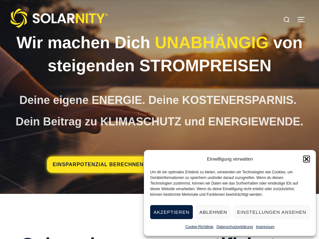 Website von SOLARNITY GmbH & Co. KG in Erfurt