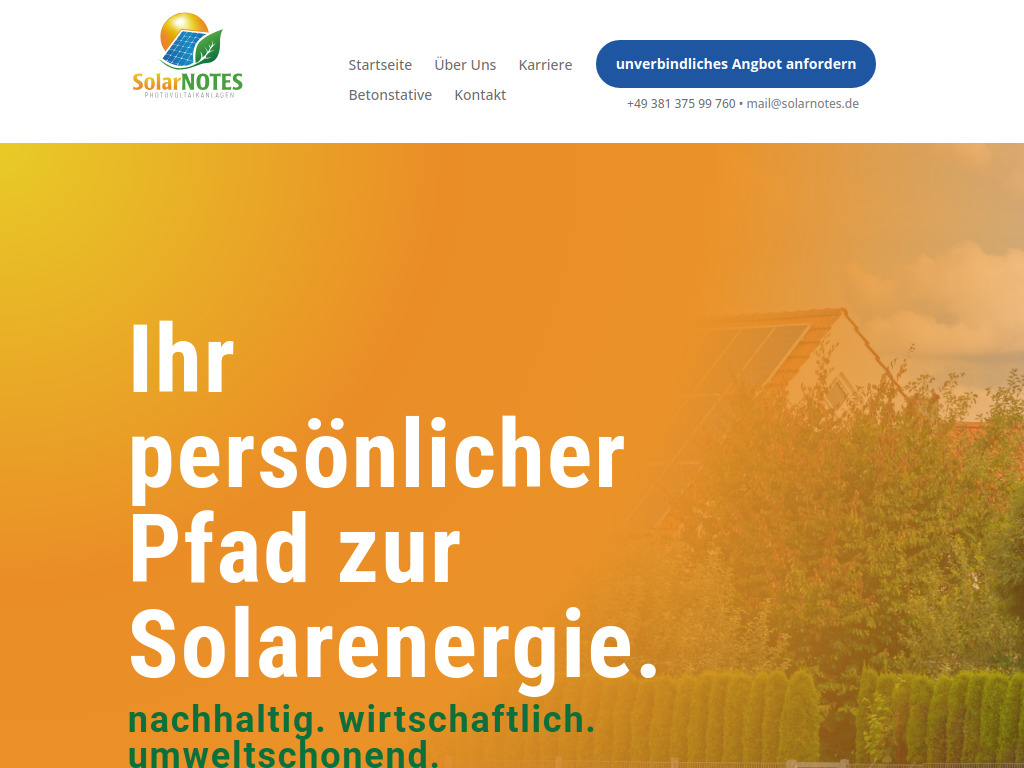 Website von Thorsten PingelSolarNotes in Rostock