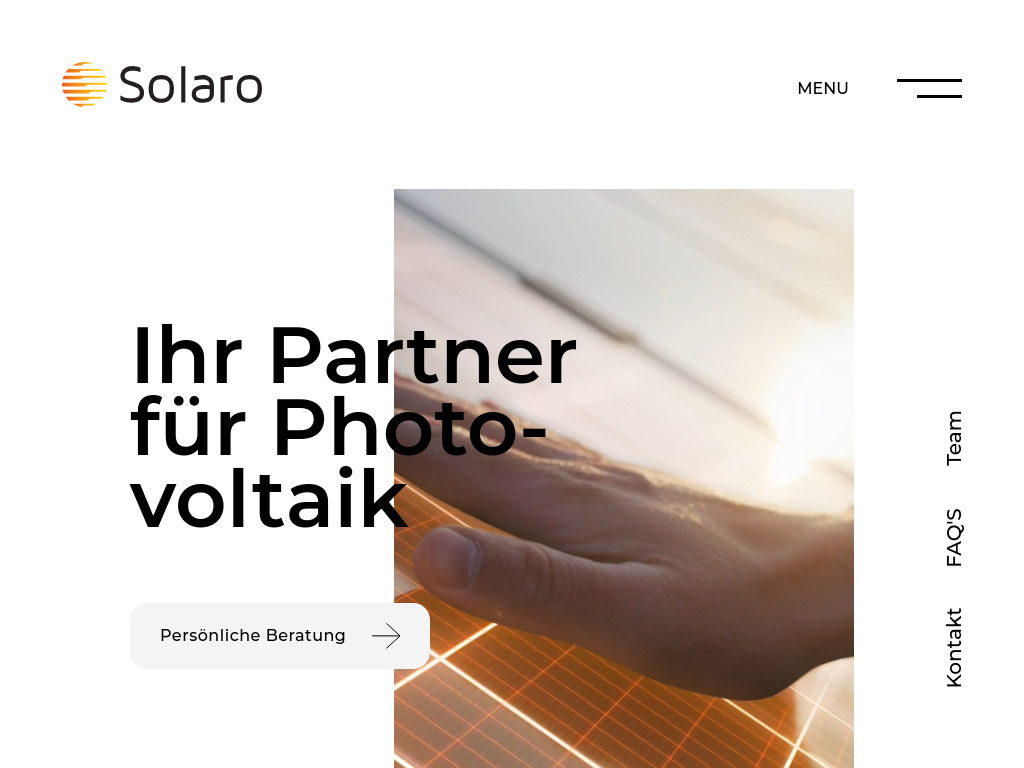 Website von Solaro Energy Solution GmbH in Wien