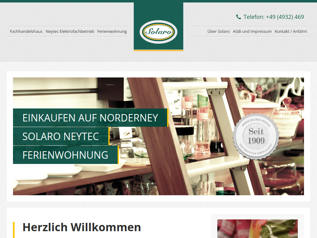 Website von August Solaro GmbH in Norderney