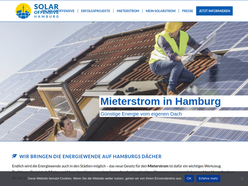 Website von Solar Offensive Hamburg in Hamburg