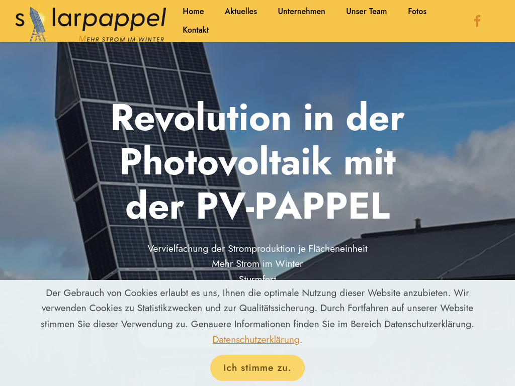 Website von solarpappel GmbH in Mureck