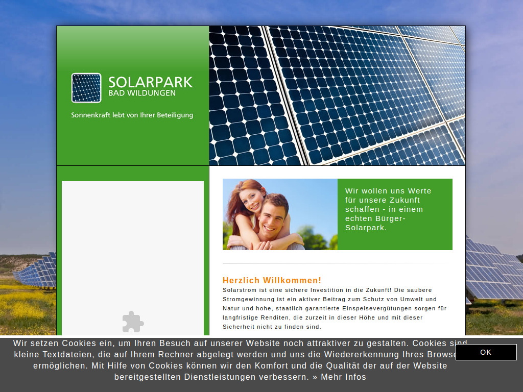 Website von Solarpark Bad Wildungen