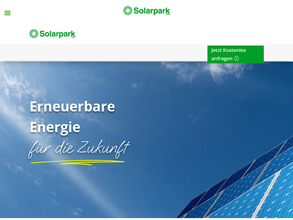 Website von Solarpark GmbH in Mörfelden-Walldorf