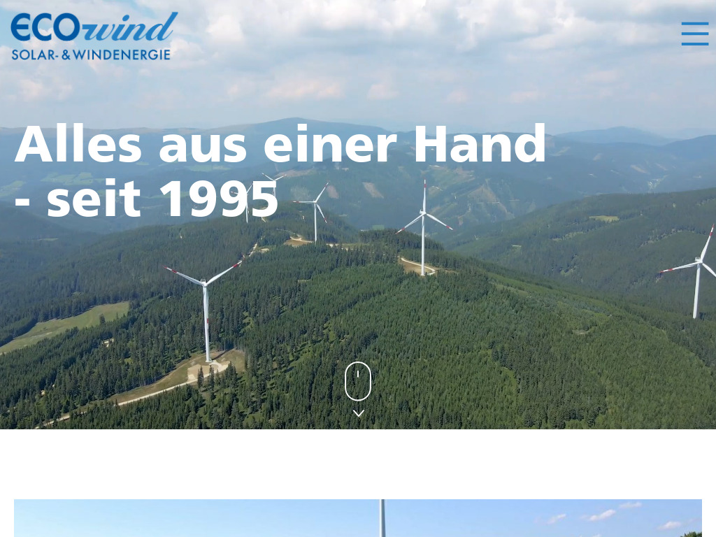Website von EcoWind GmbH in Kilb