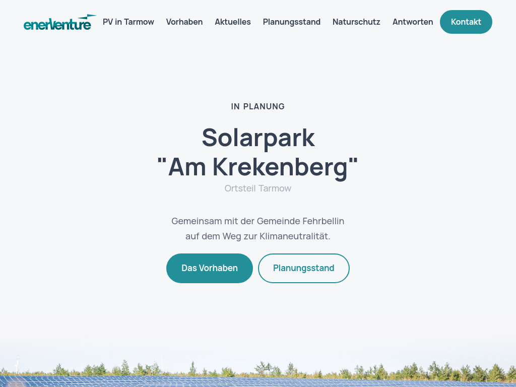 Website von ener.venture GmbH