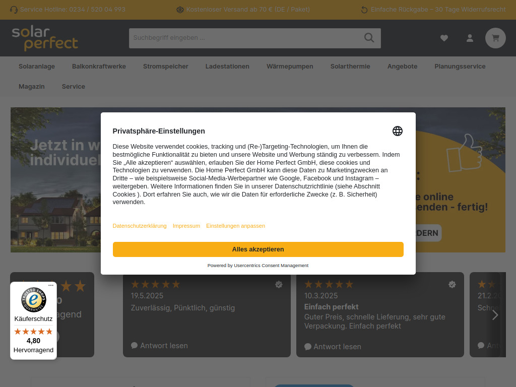 Website von Ihr Shop für leistungsstarke Solarstromanlagen in Ransbach-Baumbach