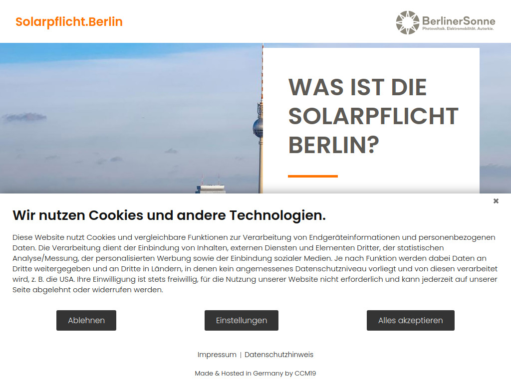 Website von SolarAllianz Network SAN GmbH in Berlin