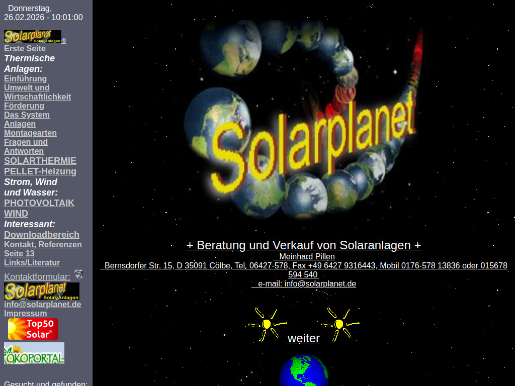 Website von Meinhard Pillen in Cölbe