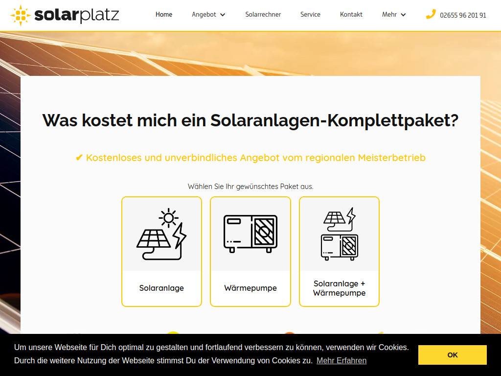 Website von solarplatz GmbH in Spessart