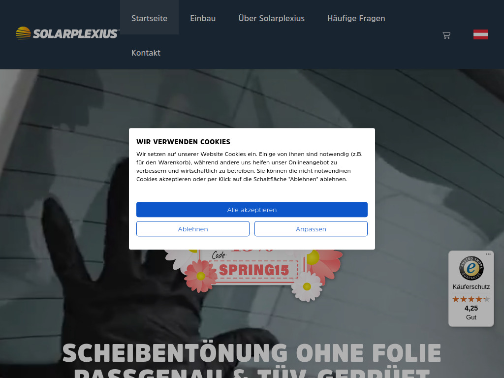 Website von Sunplex AB in Linköping