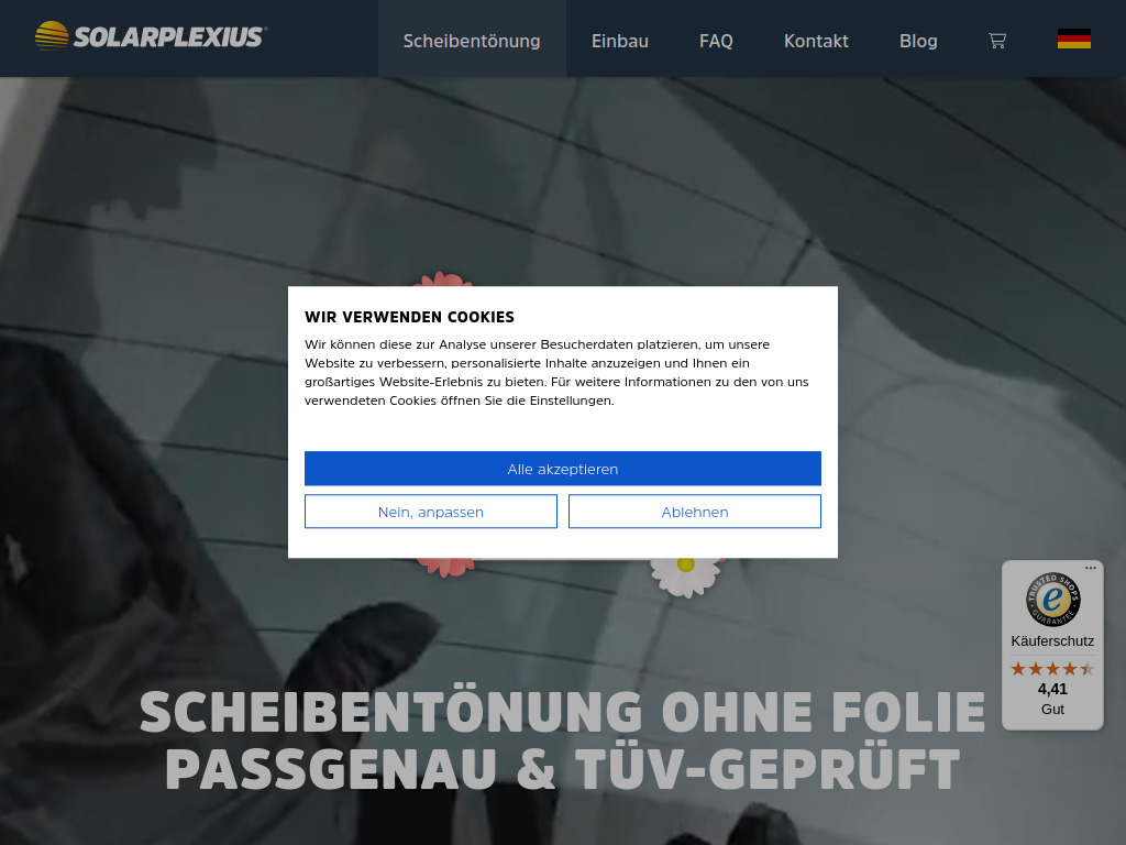 Website von Fa. Sunplex AB in Lemgo