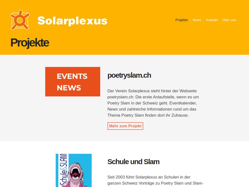Website von Solarplexus in St.Gallen