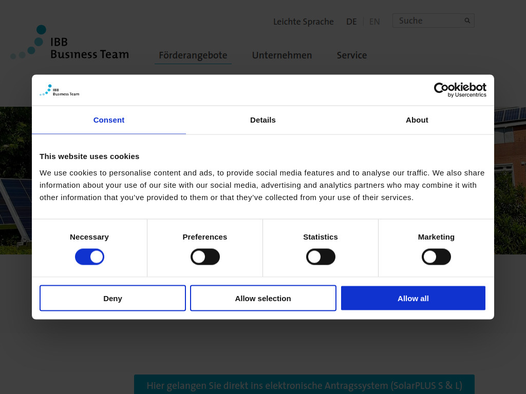 Website von IBB Business Team GmbH