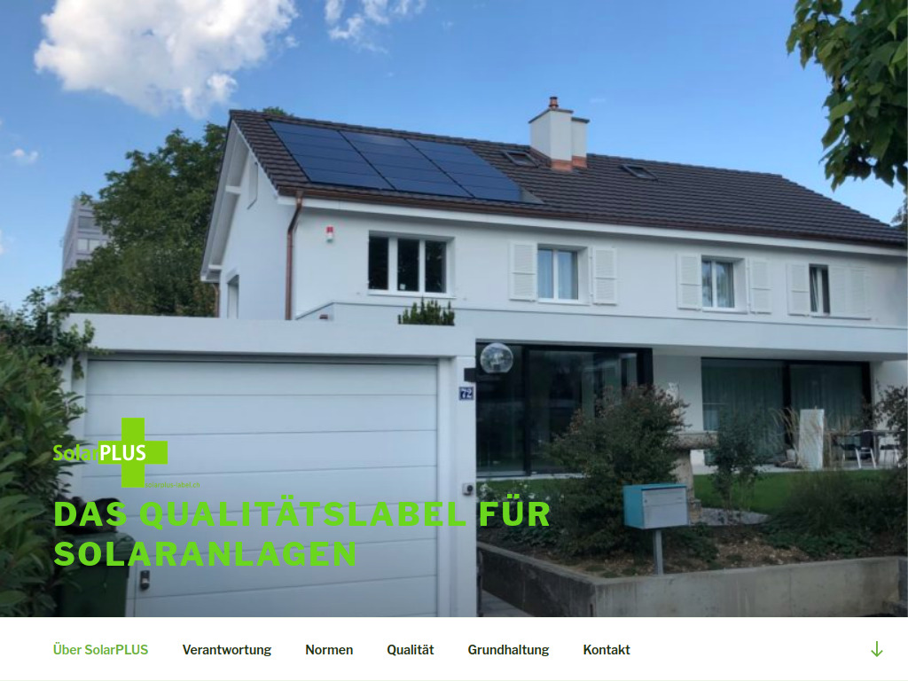 Website von Das Qualitätslabel für Solaranlagen in Prüfzertifikat gemäss Norm IEC