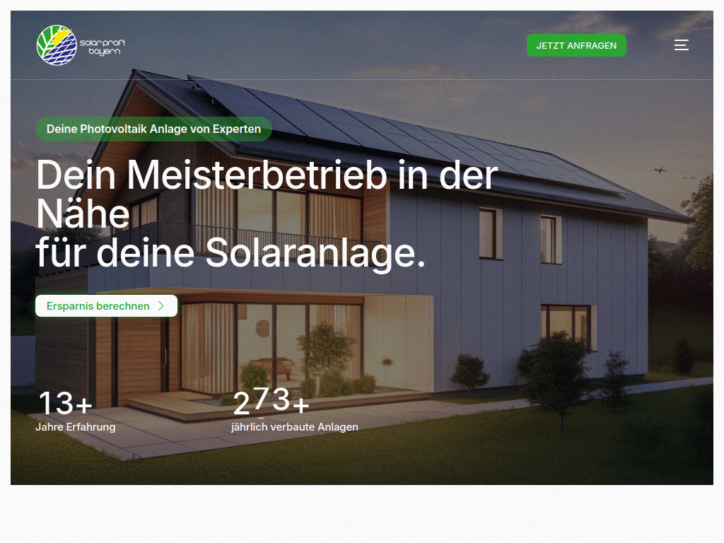 Website von Solarprofi-Bayern GmbH in Kissing