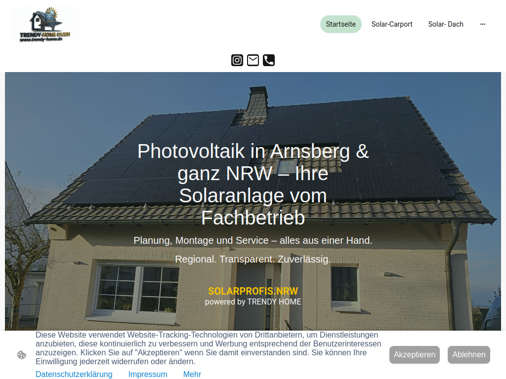 Website von Trendy-Home GmbH in Sundern