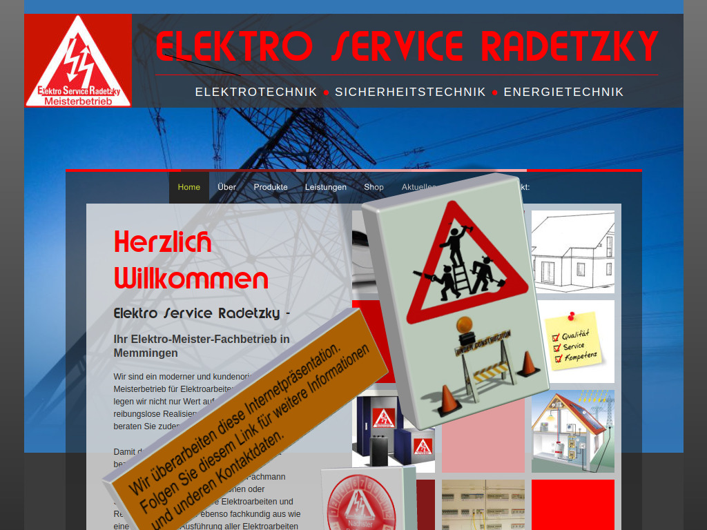 Website von Elektro Service Radetzky in Memmingen