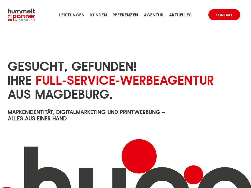 Website von hummelt und partner | Werbeagentur GmbH in Magdeburg
