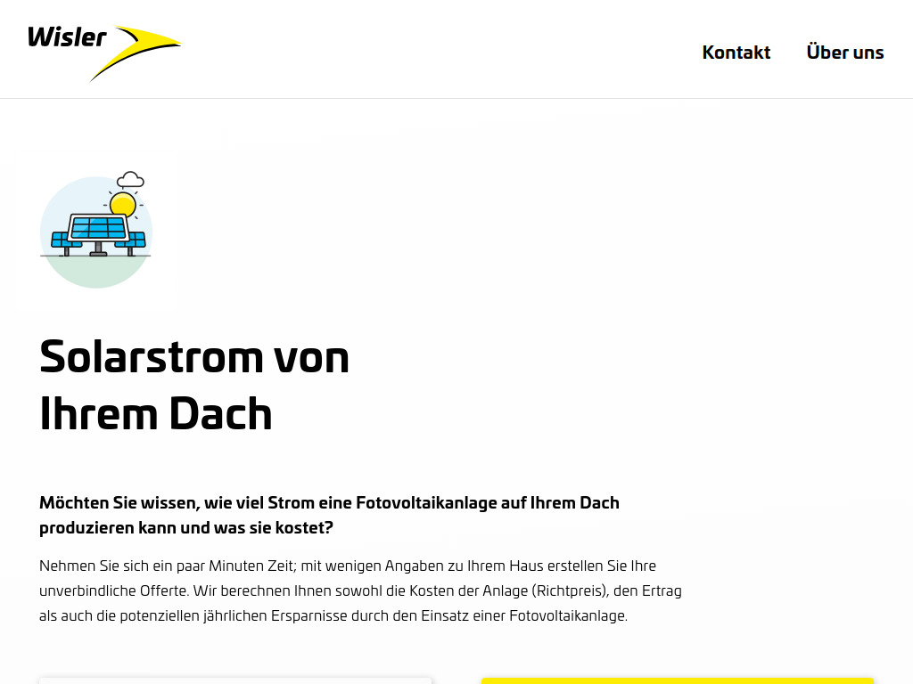 Website von Wisler Elektro AG in Zäziwil