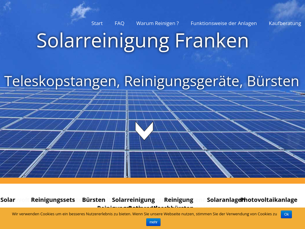 Website von Solarreinigung Franken Harry Merk GmbH in Remchingen