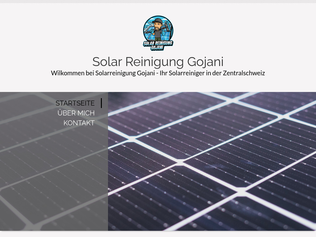 Website von Solar Reinigung Gojani - Startseite