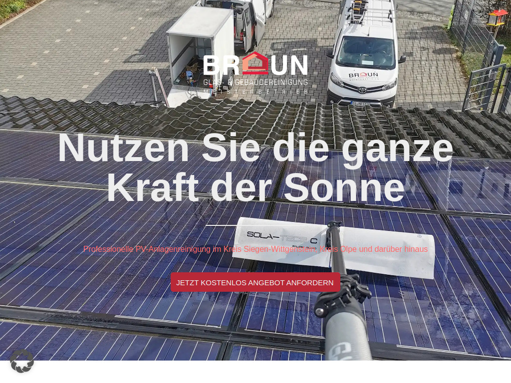 Website von Braun Glas- und Gebäudereinigung in Hilchenbach