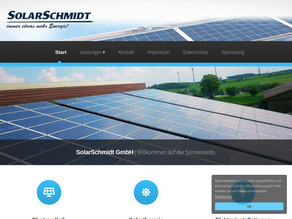 Website von SolarSchmidt GmbH in Feilitzsch
