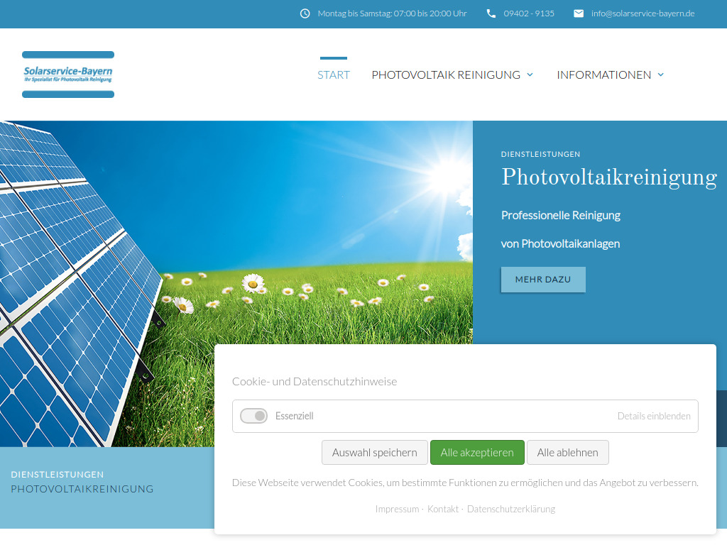 Website von Solarservice-Bayern GmbH in Regenstauf