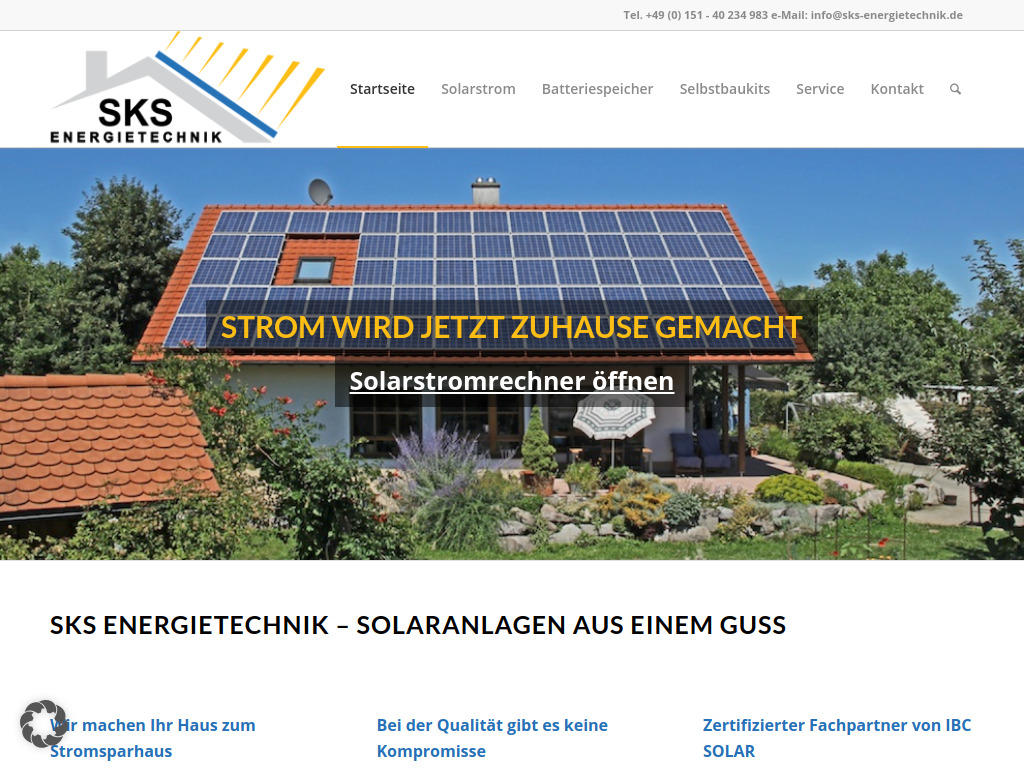 Website von SKS Energietechnik GmbH in Amberg