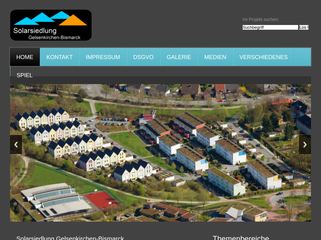 Website von Solarsiedlung Gelsenkirchen-Bismarck in Gelsenkirchen