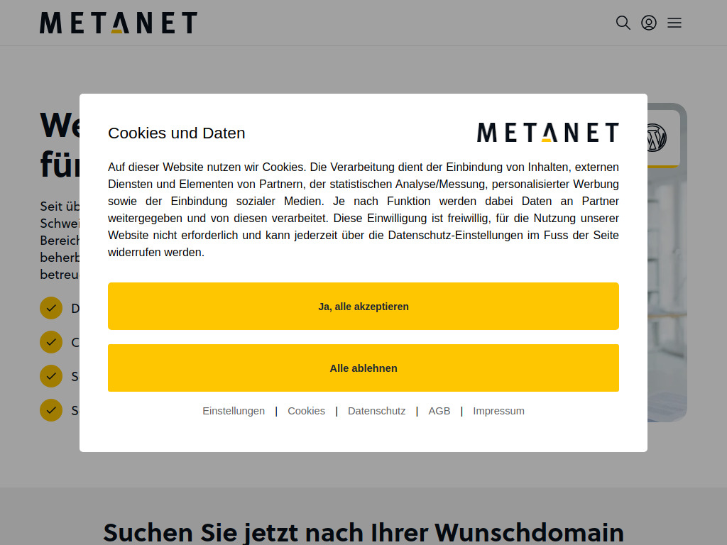 Website von Web. Mail. Server. - Hosting aus der Schweiz