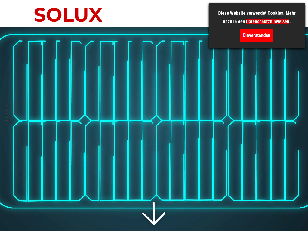 Website von Solux autarke Solarlichttechnik in Wettingen