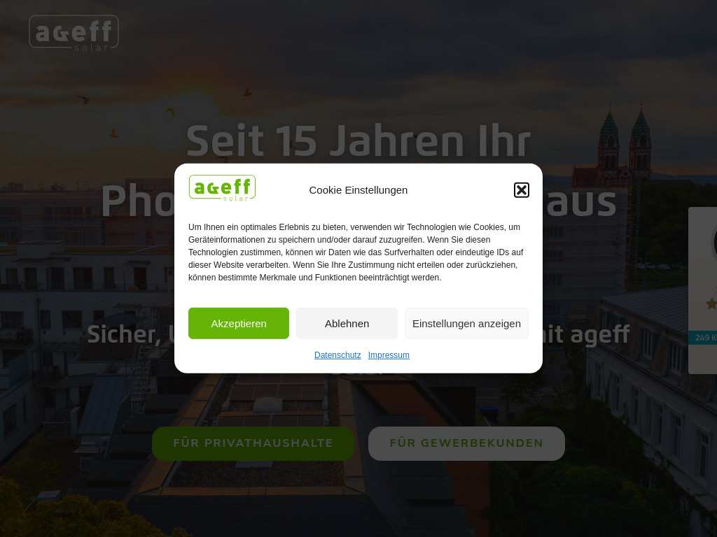 Website von ageff GmbH in Freiburg im Breisgau