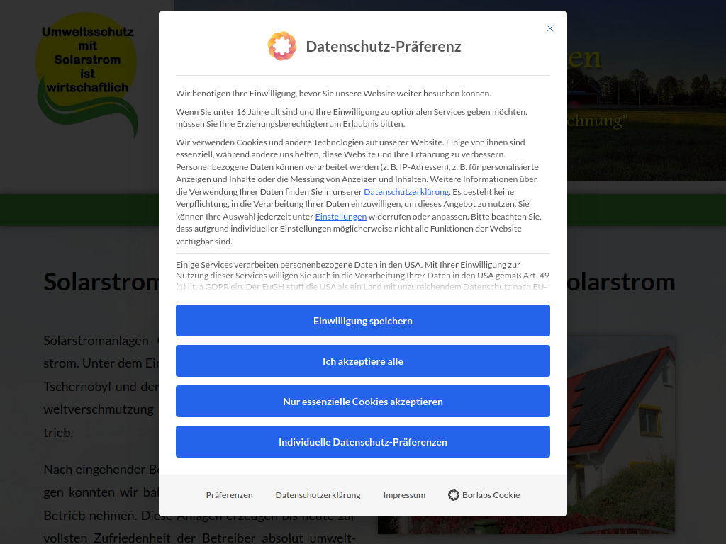 Website von Solarstromanlagen Grimm in Roth