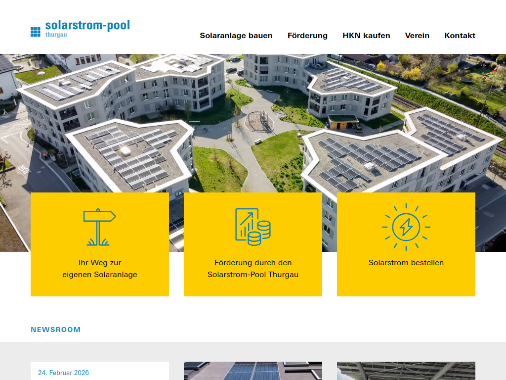 Website von Solarstrom-Pool Thurgau in Frauenfeld