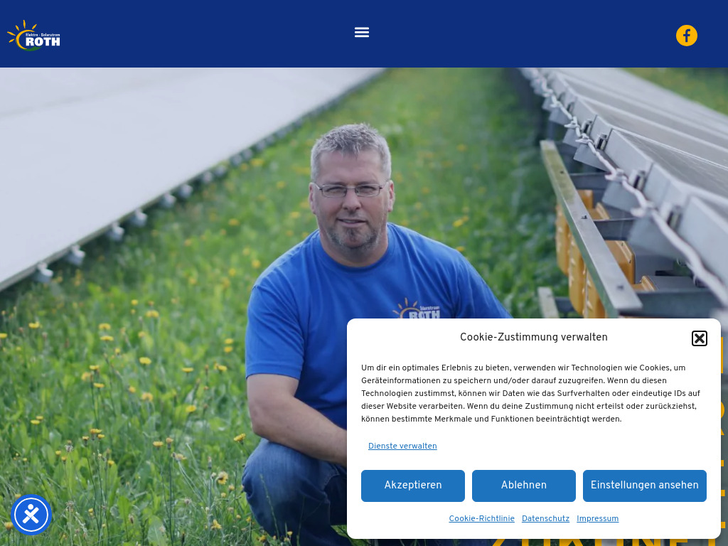 Website von Solarstrom Roth GmbH in Neuendettelsau