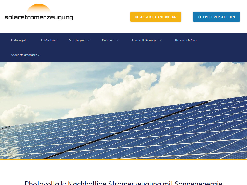 Website von Solarstromerzeugung.de in Brandenburg