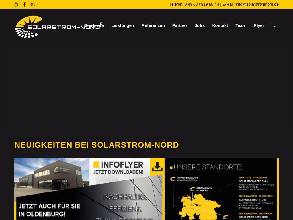 Website von Solarstrom-Nord GmbH in Heede